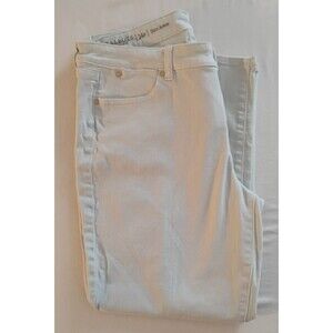 Talbots Flawless Five-Pocket Slim Ankle Jean Pale Blue Green 14 Petite EUC